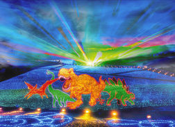 【地域】勝山に輝く「恐竜」スキージャム今夜からイルミ