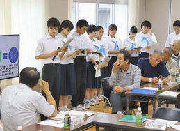 三国の発展 糸口考える 地元中学生と区長会連合会 企業誘致など議論