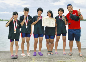 【地域】全中ボート 女子かじ付きクオドルプル 美浜Ａ 準優勝