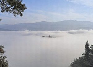 「天空の城」今季初確認　越前大野城