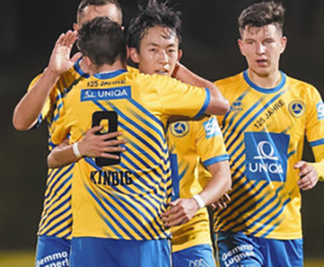 飯田選手（丸岡高出身）「今は辛抱」　サッカー欧州４部Ｌ打ち切り