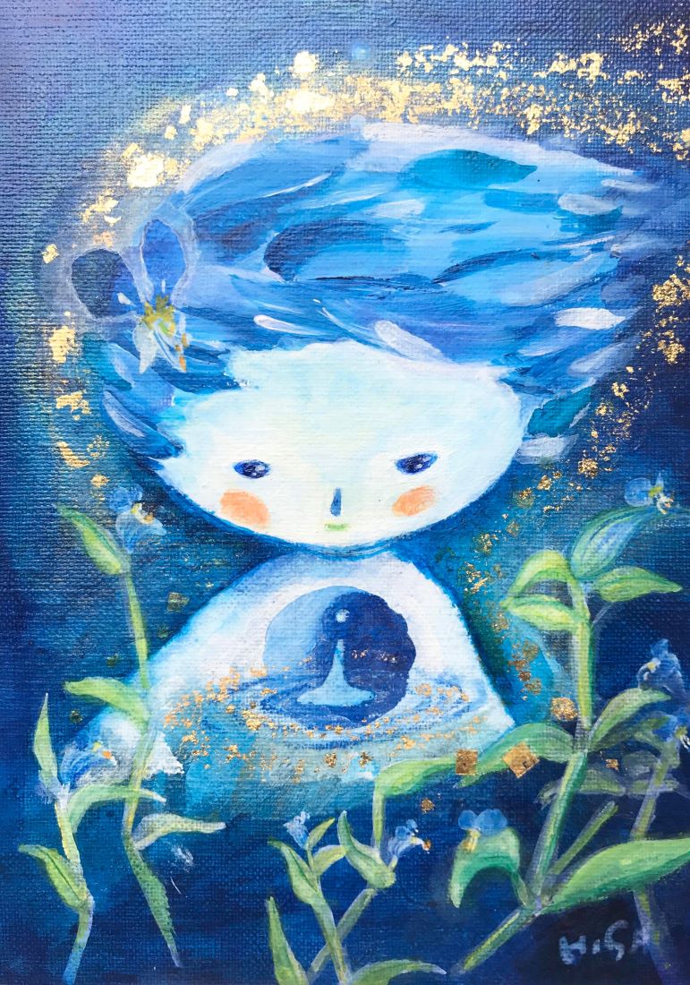 HISA展2020「青い世界」月草と、あしもとの宇宙