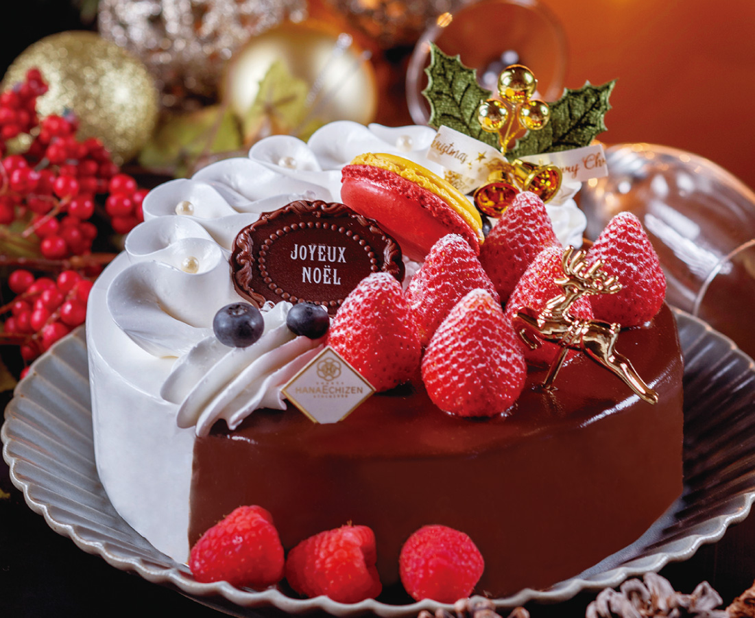 聖なる夜は贅沢に！ チョコと生クリーム、2つの味が楽しめる人気のクリスマスケーキ｜花えちぜん