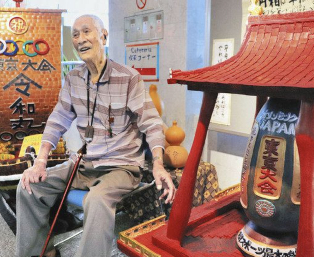ヒョウタンで五輪盛り上げ　あわらの谷川さん　モニュメント制作