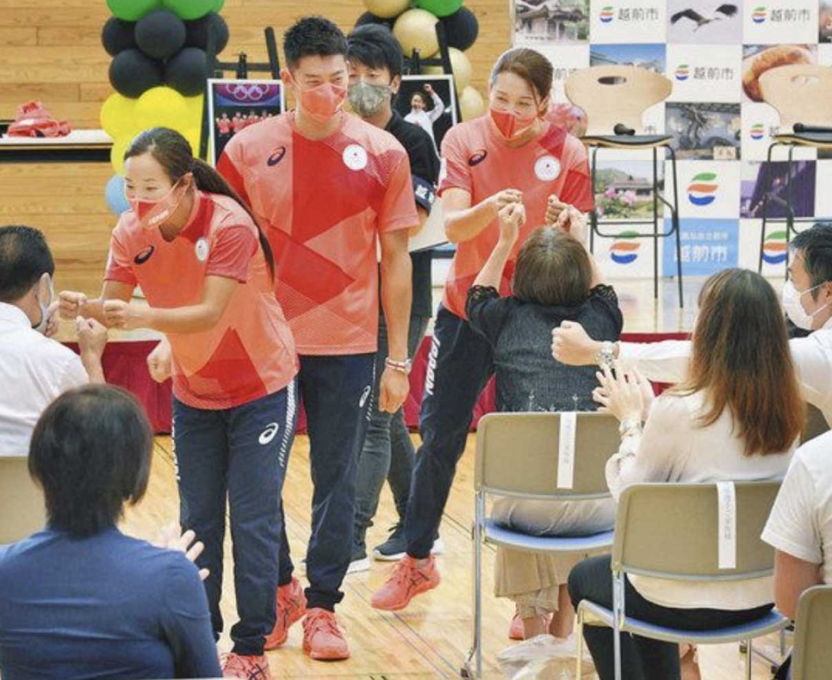 夢と感動をありがとう　越前市　五輪３選手表彰