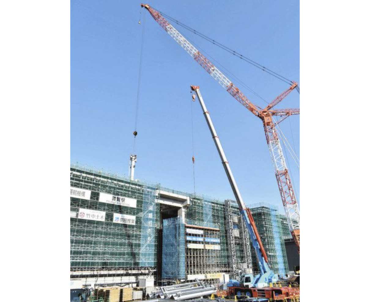 駅舎上屋部分の工事スタート　新幹線敦賀駅