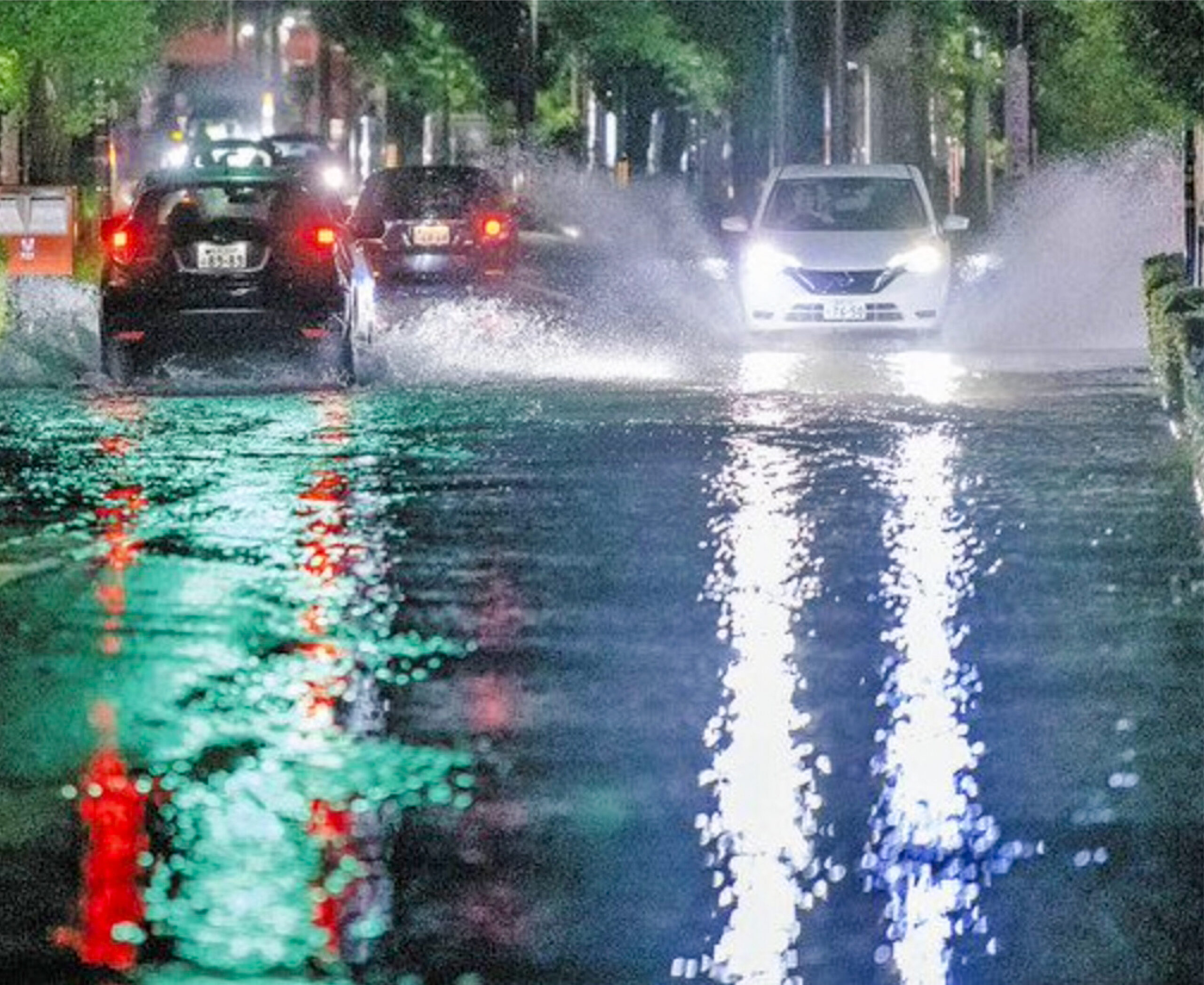 福井大雨　１時間80ミリ　道路冠水、床上浸水も