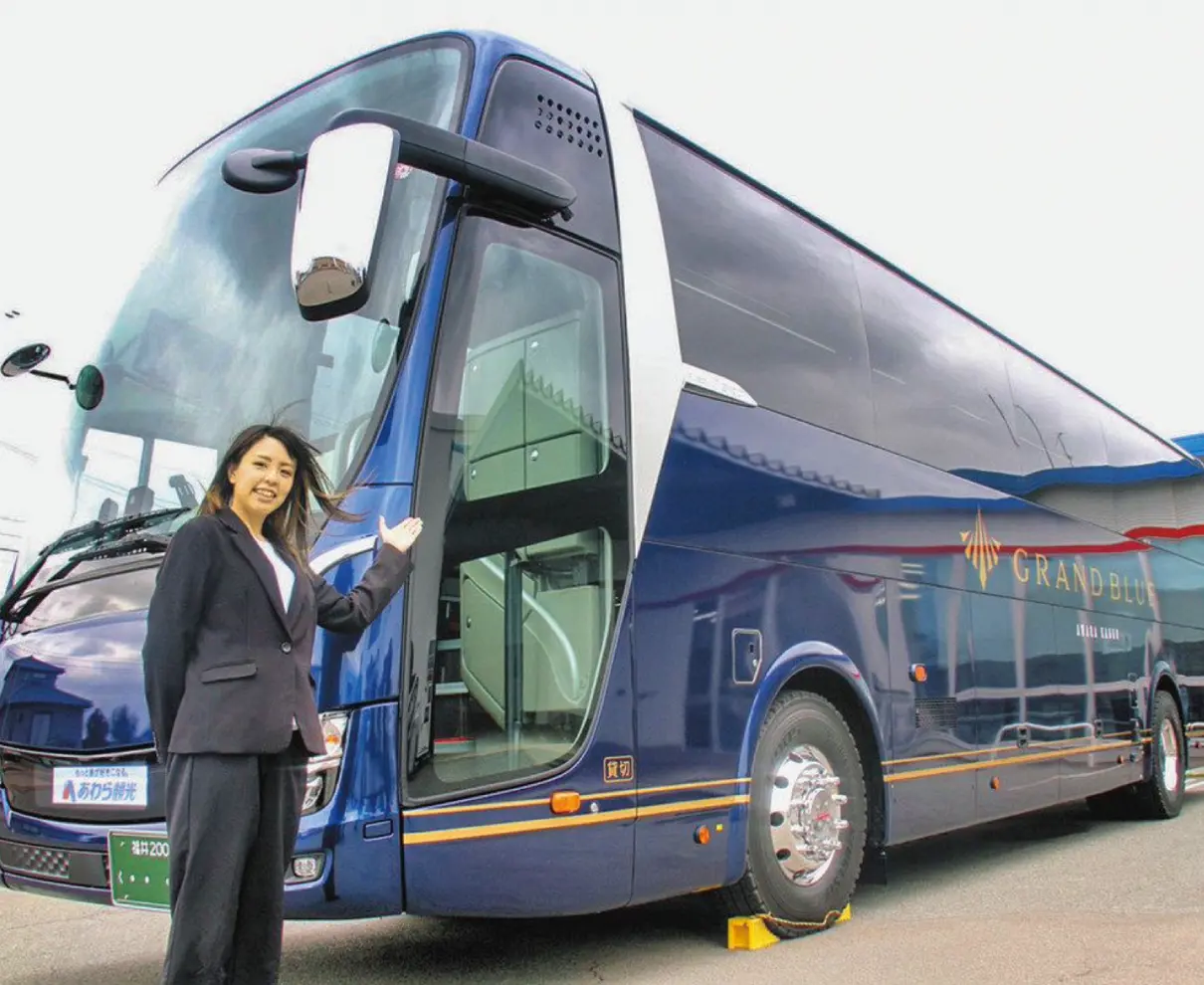 豪華バスで特別な旅を　訪日、首都圏客向け　あわら観光導入