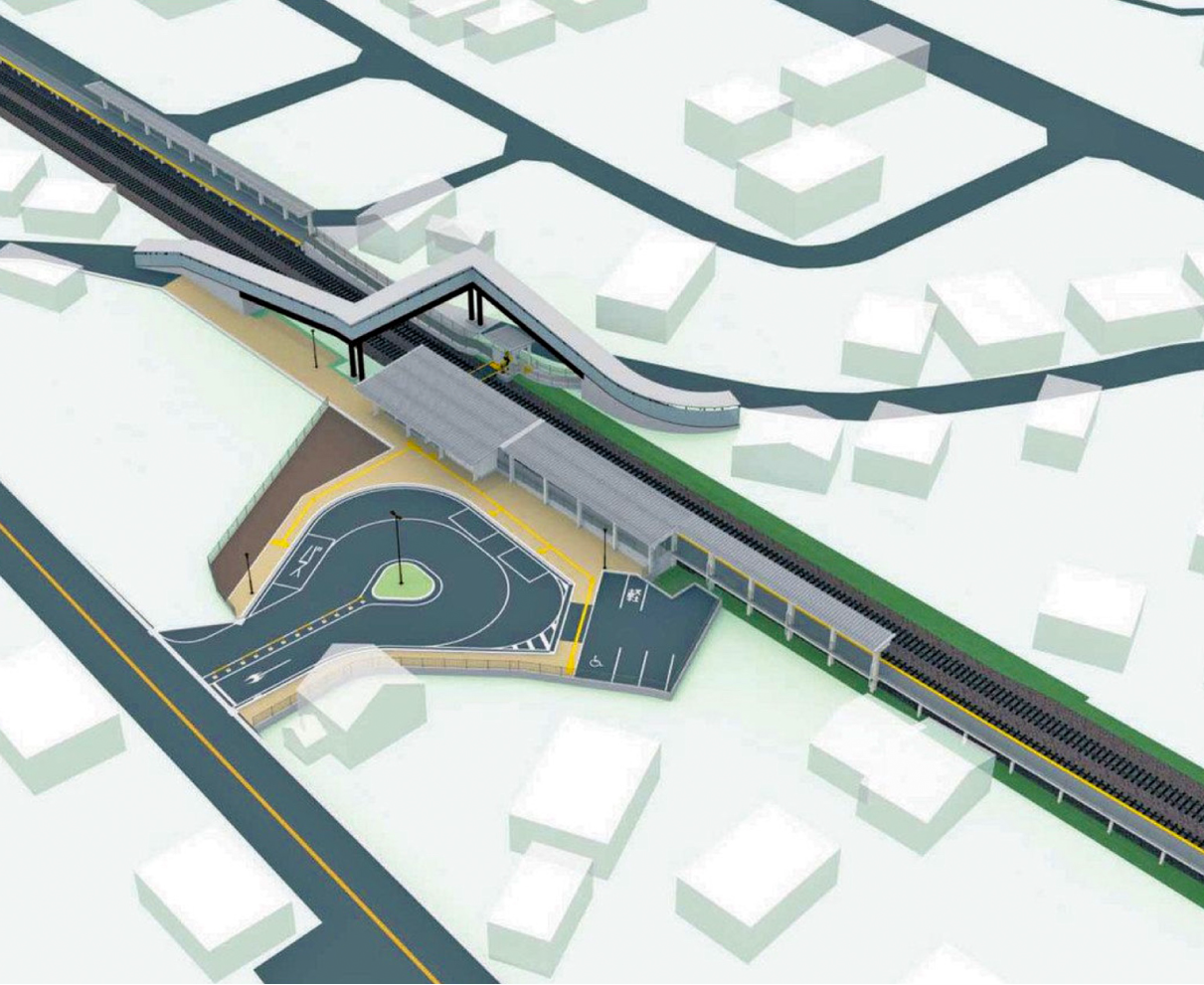 しきぶ駅開業１年遅れ　　ハピラインの新駅「26年３月ごろ」