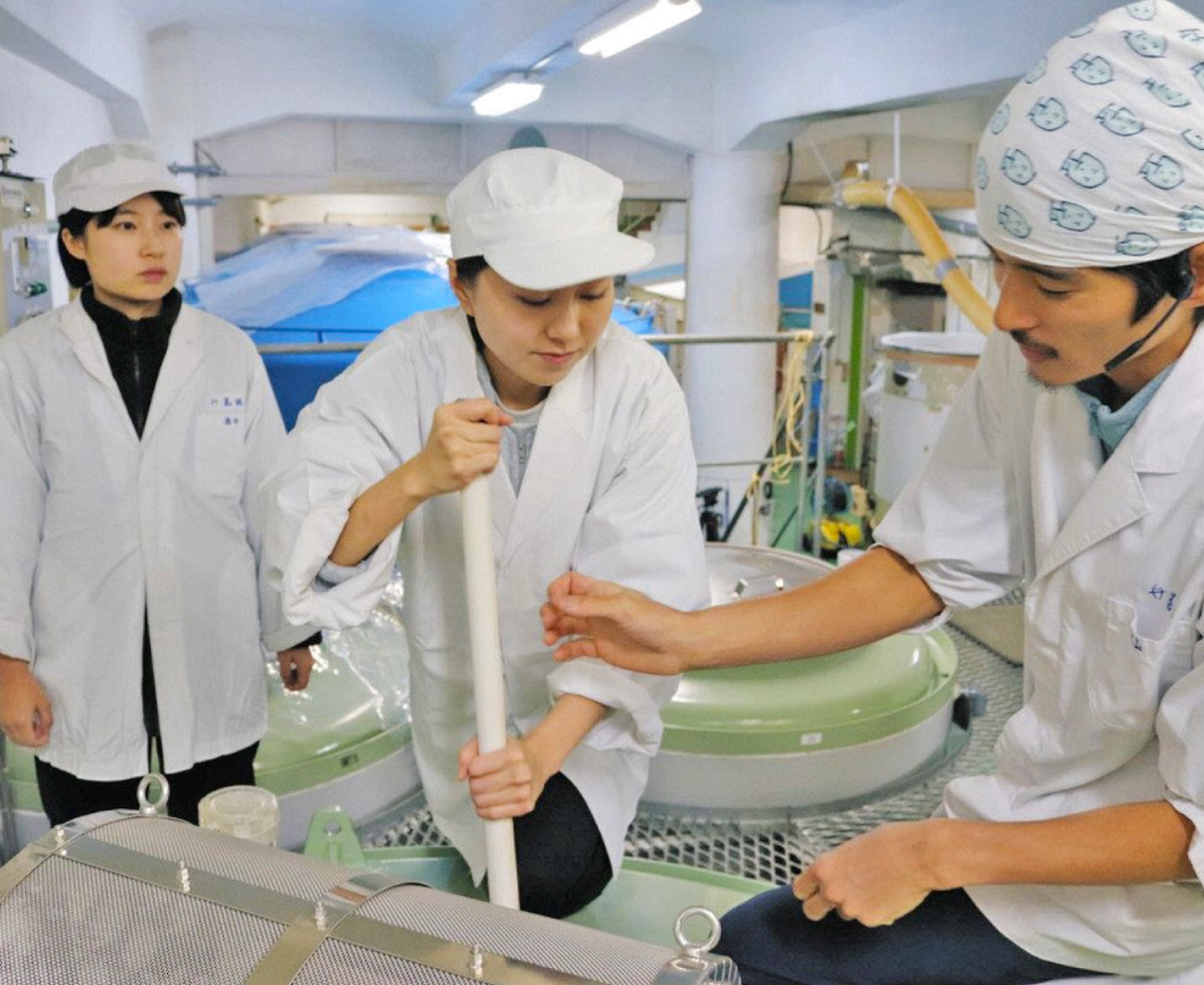 大野の酒造り奥深い　東京農大生２人が実習