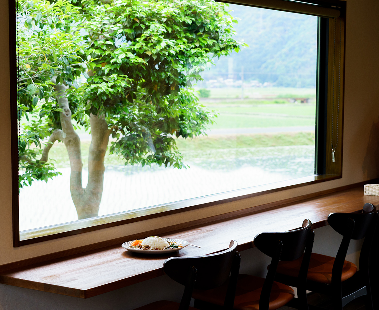 スパイスカレー十和 ｜窓辺の緑、ローカル線、スパイスの香り。 山と田んぼに囲まれた、小さなカレー店。